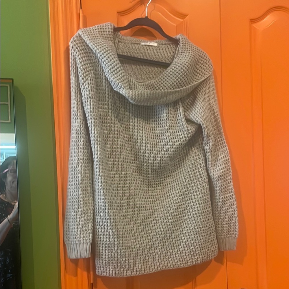 Cozy Gray Cowl Neck Sweater